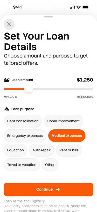 Set your loan details